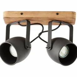 Luminaires Rustiques-Luminaires Brilliant Plafonnier Brilliant CROWTON Bois foncé, Noir, 2 lumières