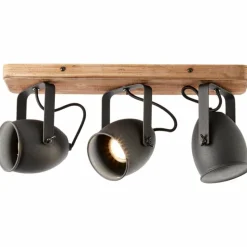 Luminaires Rustiques-Luminaires Brilliant Plafonnier Brilliant CROWTON Bois foncé, Noir, 3 lumières