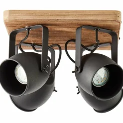 Luminaires Rustiques-Luminaires Brilliant Plafonnier Brilliant CROWTON Bois foncé, Noir, 4 lumières