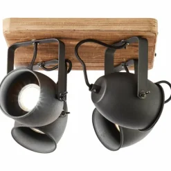 Luminaires Rustiques-Luminaires Brilliant Plafonnier Brilliant CROWTON Bois foncé, Noir, 4 lumières