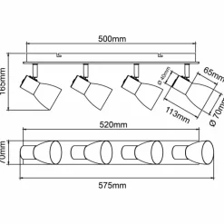 Luminaires Scandinaves-Luminaires Brilliant Plafonnier Brilliant Daintree Écru, Blanc, 4 lumières