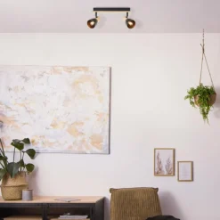 Luminaires Scandinaves-Luminaires Brilliant Plafonnier Brilliant Daintree Écru, Noir, 2 lumières