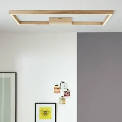 Luminaires Rustiques-Luminaires Brilliant Plafonnier Brilliant Delgrosso LED Bois clair, 1 lumière