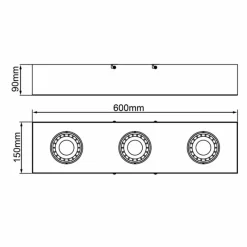 Luminaires Brilliant Plafonnier Brilliant Doro LED Noir, 3 lumières* Éclairage Led