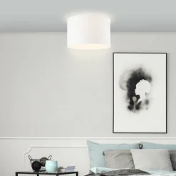 Lampes En Tissu-Luminaires Brilliant Plafonnier Brilliant Esher Argenté, 1 lumière