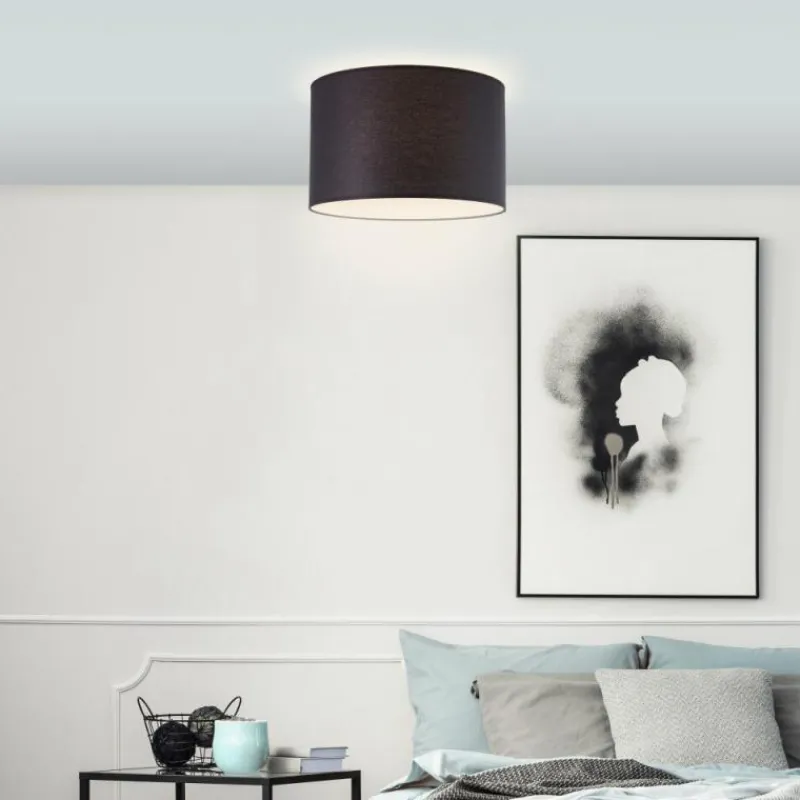 Lampes En Tissu-Luminaires Brilliant Plafonnier Brilliant Esher Argenté, 1 lumière