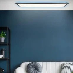 Luminaires Brilliant Plafonnier Brilliant Everett LED Noir, 1 lumière, Télécommandes, Changeur de couleurs