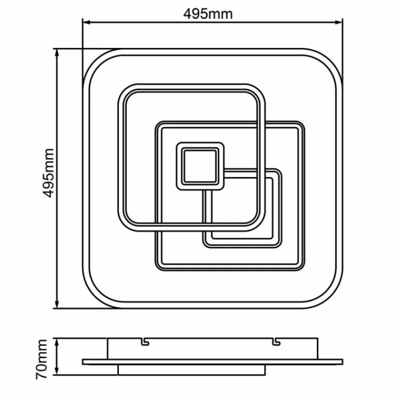Luminaires Brilliant Plafonnier Brilliant Furtado LED Noir, Blanc, 1 lumière, Télécommandes* Éclairage Led