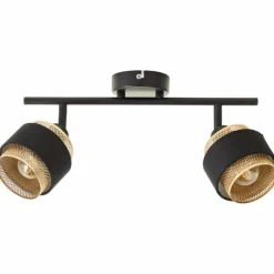 Lampes En Tissu-Luminaires Brilliant Plafonnier Brilliant Grove Noir, 2 lumières
