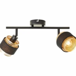 Lampes En Tissu-Luminaires Brilliant Plafonnier Brilliant Grove Noir, 2 lumières