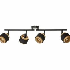 Lampes En Tissu-Luminaires Brilliant Plafonnier Brilliant Grove Noir, 4 lumières
