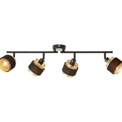 Lampes En Tissu-Luminaires Brilliant Plafonnier Brilliant Grove Noir, 4 lumières