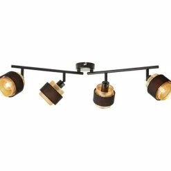 Lampes En Tissu-Luminaires Brilliant Plafonnier Brilliant Grove Noir, 4 lumières