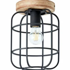 Luminaires Scandinaves-Luminaires Brilliant Plafonnier Brilliant Gwen Bois clair, Noir, 1 lumière