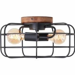 Luminaires Scandinaves-Luminaires Brilliant Plafonnier Brilliant Gwen Bois foncé, 2 lumières