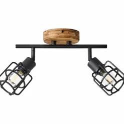 Luminaires Scandinaves-Luminaires Brilliant Plafonnier Brilliant Gwen Bois foncé, 2 lumières