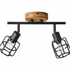 Luminaires Scandinaves-Luminaires Brilliant Plafonnier Brilliant Gwen Bois foncé, 2 lumières