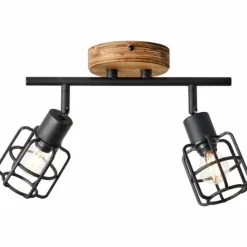 Luminaires Scandinaves-Luminaires Brilliant Plafonnier Brilliant Gwen Bois foncé, 2 lumières