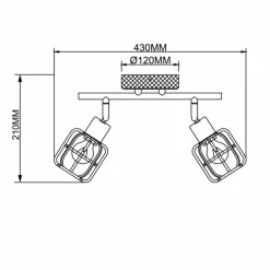 Luminaires Scandinaves-Luminaires Brilliant Plafonnier Brilliant Gwen Bois foncé, 2 lumières