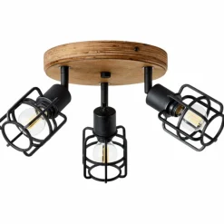 Luminaires Scandinaves-Luminaires Brilliant Plafonnier Brilliant Gwen Bois foncé, 3 lumières