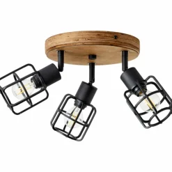 Luminaires Scandinaves-Luminaires Brilliant Plafonnier Brilliant Gwen Bois foncé, 3 lumières