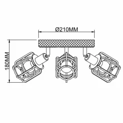 Luminaires Scandinaves-Luminaires Brilliant Plafonnier Brilliant Gwen Bois foncé, 3 lumières
