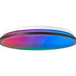 Luminaires Brilliant Plafonnier Brilliant Heida LED Noir, Blanc, 1 lumière, Télécommandes, Changeur de couleurs* Éclairage Led