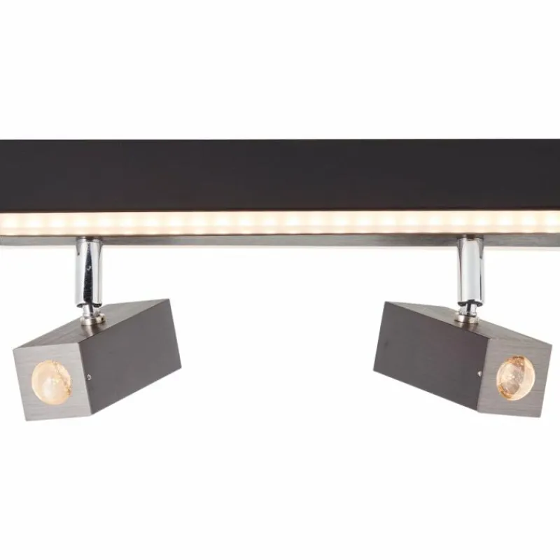 Luminaires Brilliant Plafonnier Brilliant Howle LED Aluminium, Noir, 2 lumières* Spots Et Projecteurs