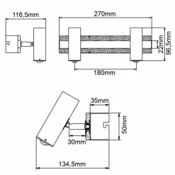 Luminaires Brilliant Plafonnier Brilliant Howle LED Aluminium, Noir, 2 lumières* Spots Et Projecteurs