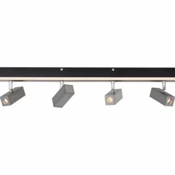 Luminaires Brilliant Plafonnier Brilliant Howle LED Aluminium, Noir, 4 lumières* Spots Et Projecteurs