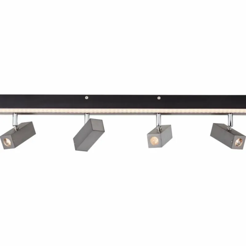 Luminaires Brilliant Plafonnier Brilliant Howle LED Aluminium, Noir, 4 lumières* Spots Et Projecteurs