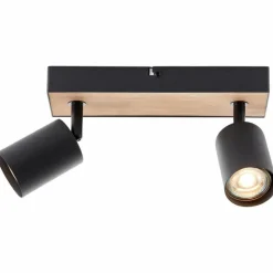 Luminaires Scandinaves-Luminaires Brilliant Plafonnier Brilliant Jello Wood Écru, Noir, 2 lumières