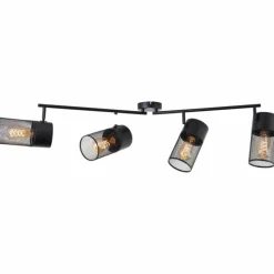 Lampes Industrielles-Luminaires Brilliant Plafonnier Brilliant Kamolo Noir, 4 lumières