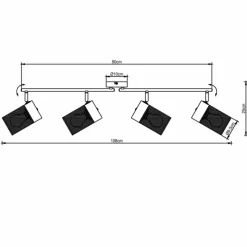 Lampes Industrielles-Luminaires Brilliant Plafonnier Brilliant Kamolo Noir, 3 lumières