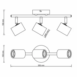 Luminaires Scandinaves-Luminaires Brilliant Plafonnier Brilliant Kerry Écru, Noir, 3 lumières