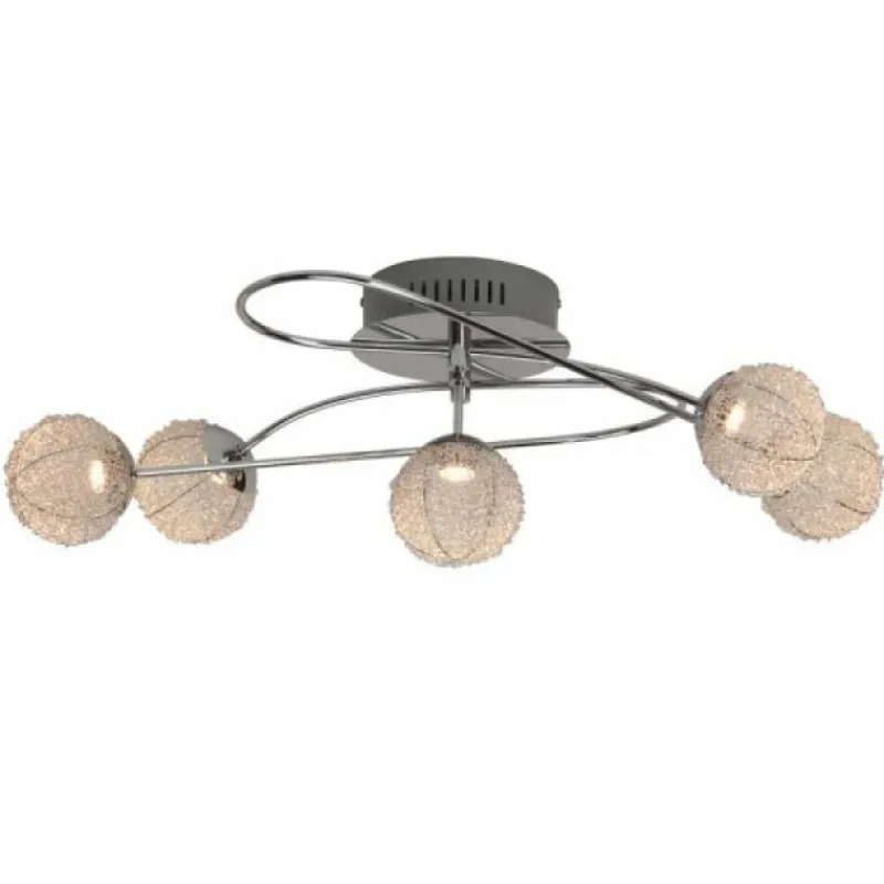 Luminaires Brilliant Plafonnier Brilliant Leuchten Dajana LED Chrome, 5 lumières* Éclairage Led