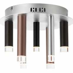 Luminaires Brilliant Plafonnier Brilliant Living Cembalo LED Brun, 7 lumières* Éclairage Led