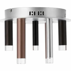 Luminaires Brilliant Plafonnier Brilliant Living Cembalo LED Brun, 7 lumières* Éclairage Led