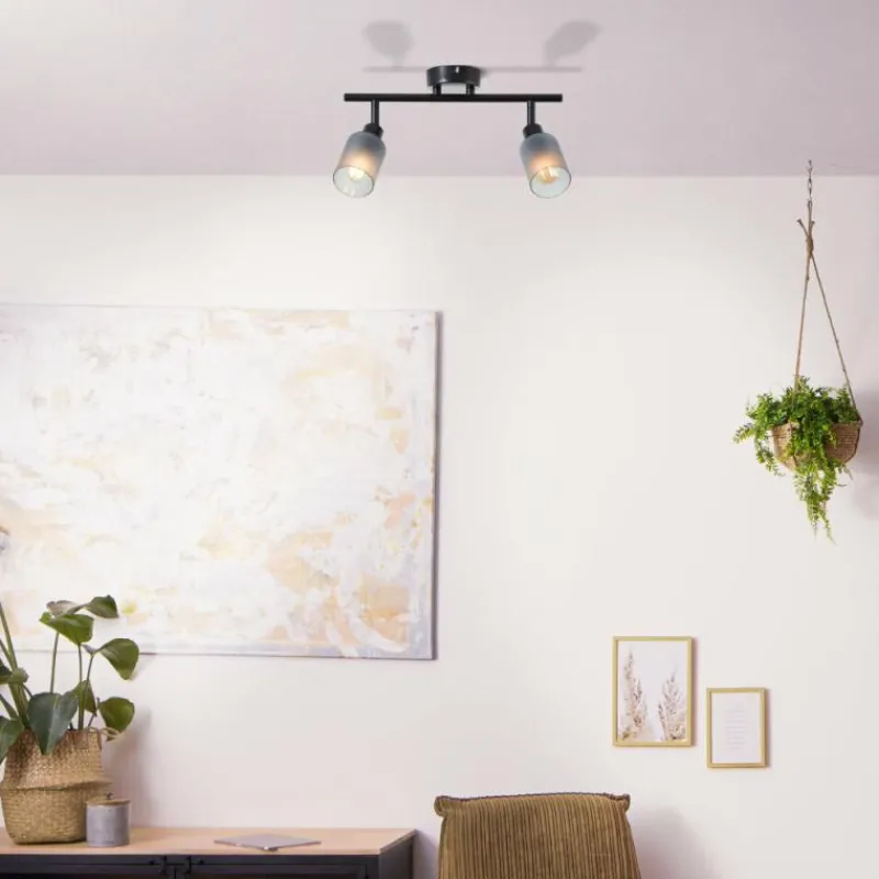 Luminaires Brilliant Plafonnier Brilliant Loralie Noir, 2 lumières