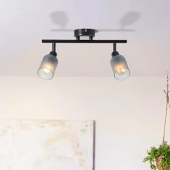 Luminaires Brilliant Plafonnier Brilliant Loralie Noir, 2 lumières