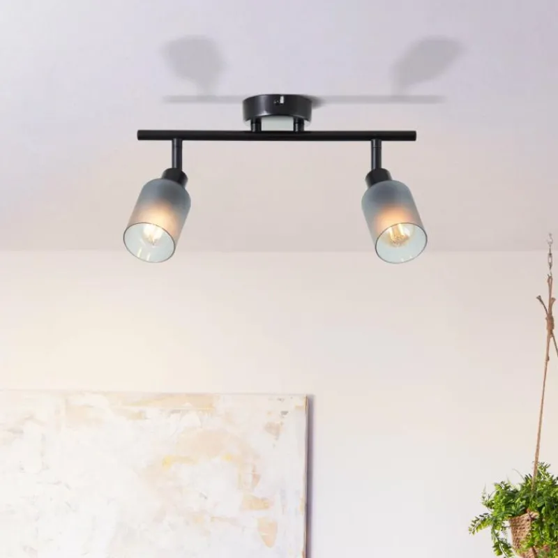 Luminaires Brilliant Plafonnier Brilliant Loralie Noir, 2 lumières