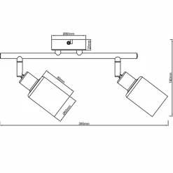 Luminaires Brilliant Plafonnier Brilliant Loralie Noir, 2 lumières