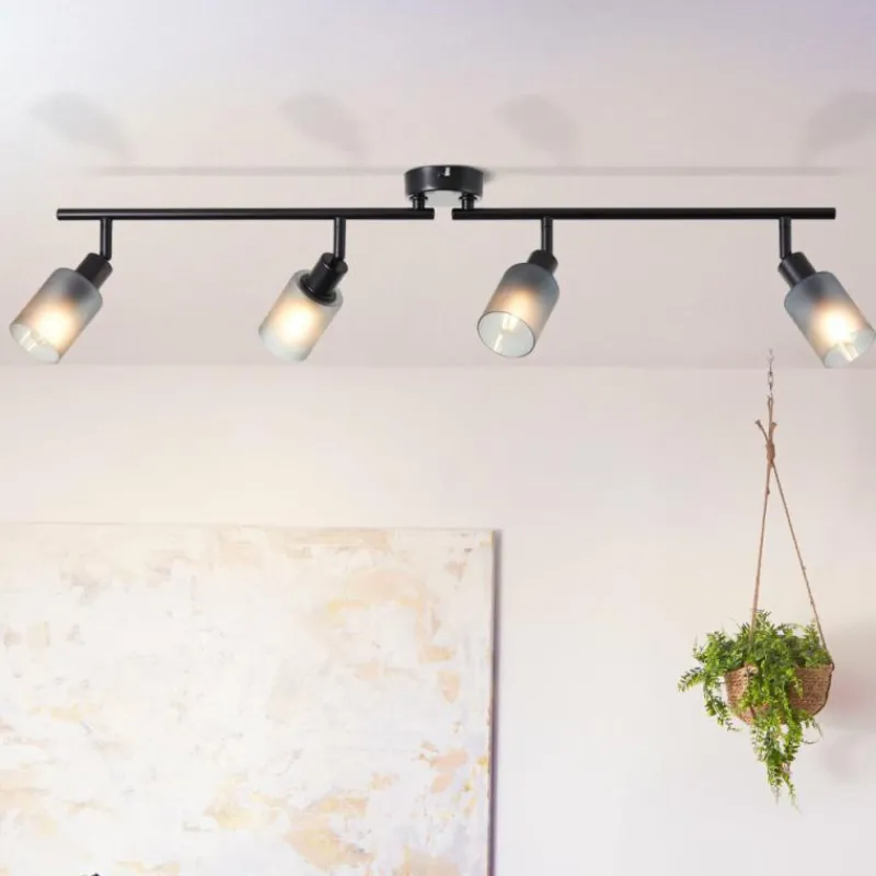 Luminaires Brilliant Plafonnier Brilliant Loralie Noir, 4 lumières