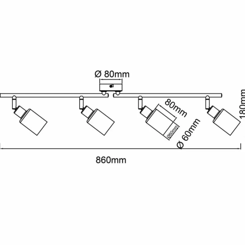Luminaires Brilliant Plafonnier Brilliant Loralie Noir, 4 lumières