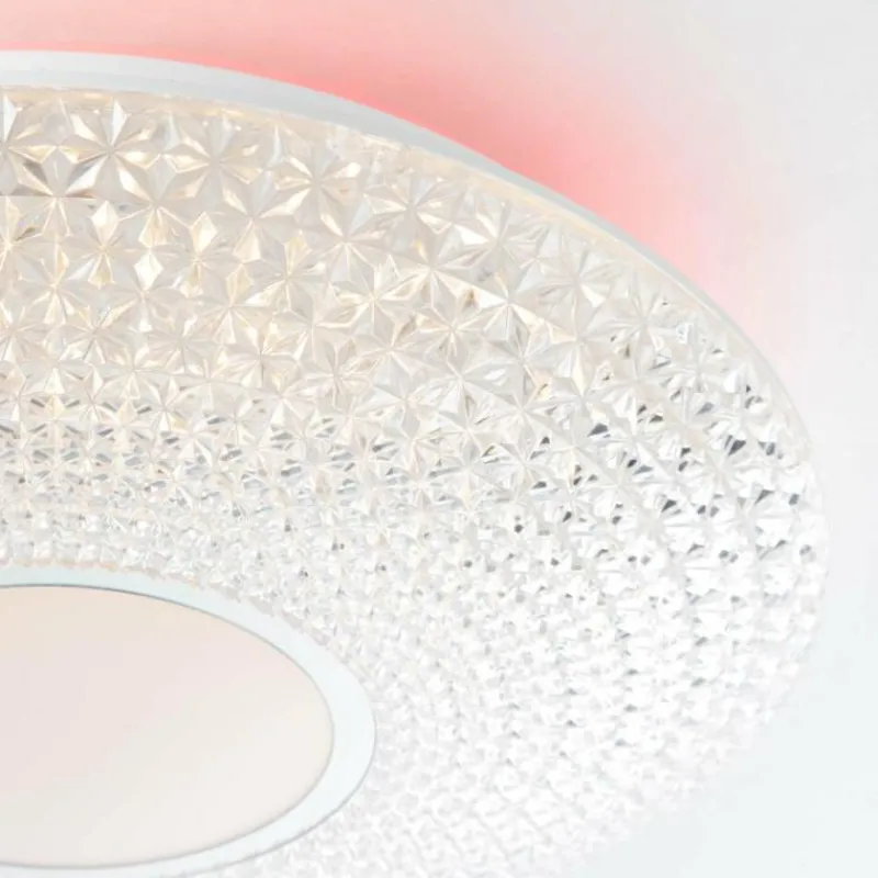 Luminaires Brilliant Plafonnier Brilliant Lucian LED Blanc, 1 lumière, Télécommandes, Changeur de couleurs* Éclairage Led