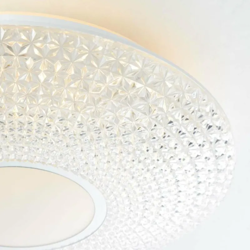 Luminaires Brilliant Plafonnier Brilliant Lucian LED Blanc, 1 lumière, Télécommandes, Changeur de couleurs* Éclairage Led