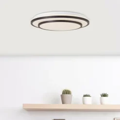 Luminaires Brilliant Plafonnier Brilliant Luciano LED Noir, Blanc, 1 lumière, Télécommandes* Éclairage Led