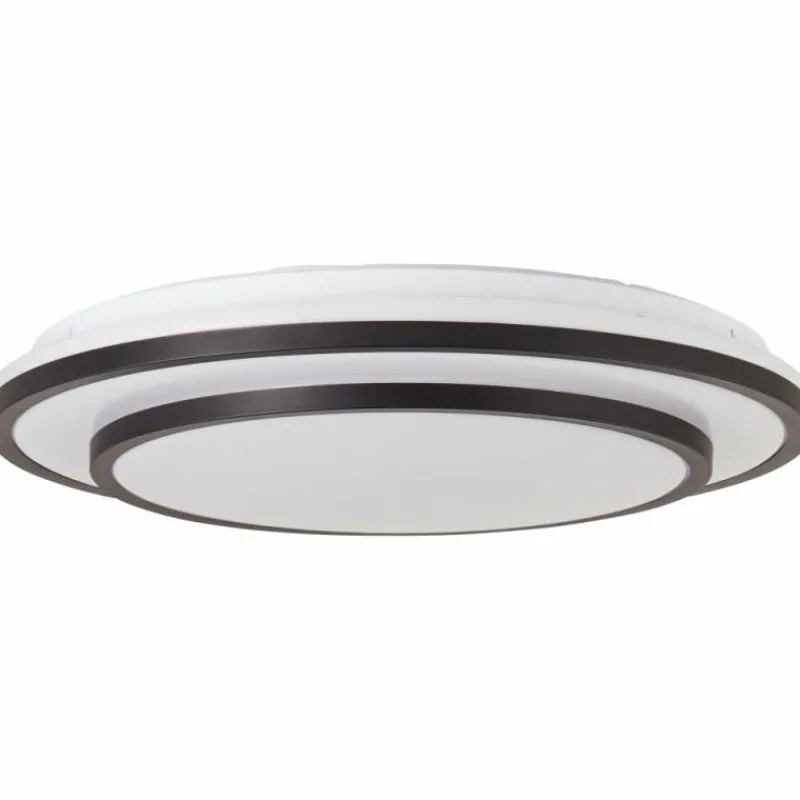 Luminaires Brilliant Plafonnier Brilliant Luciano LED Noir, Blanc, 1 lumière, Télécommandes* Éclairage Led