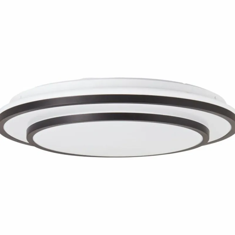 Luminaires Brilliant Plafonnier Brilliant Luciano LED Noir, Blanc, 1 lumière, Télécommandes* Éclairage Led