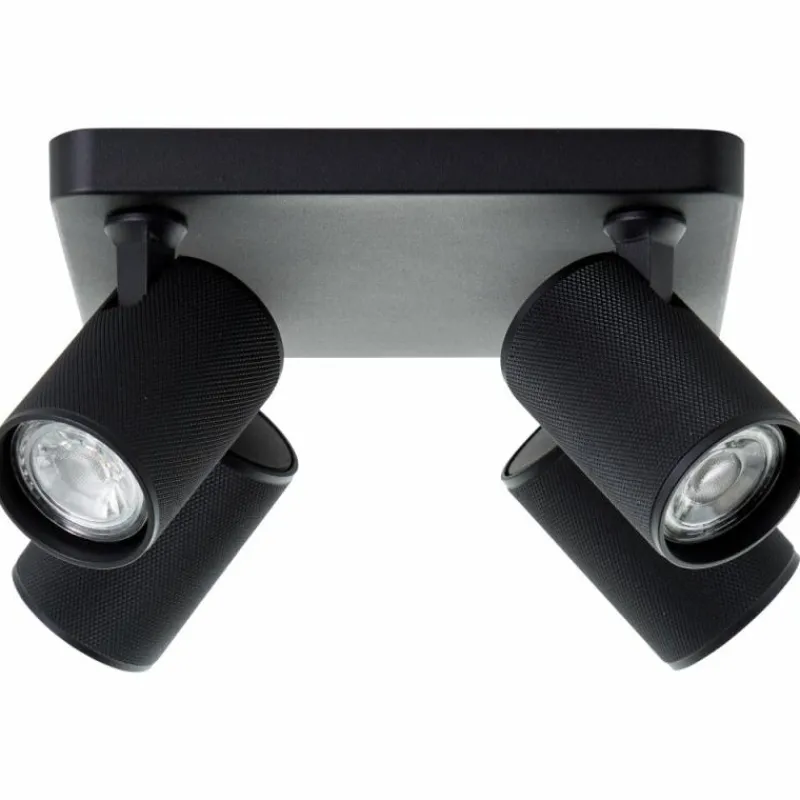 Luminaires Brilliant Plafonnier Brilliant Marty Noir, 4 lumières* Spots Et Projecteurs